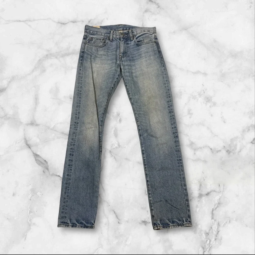 J Crew 484 Style Mens Jeans Extra Slim Fit Light Wash Denim Size 28 x 32 Kaihara